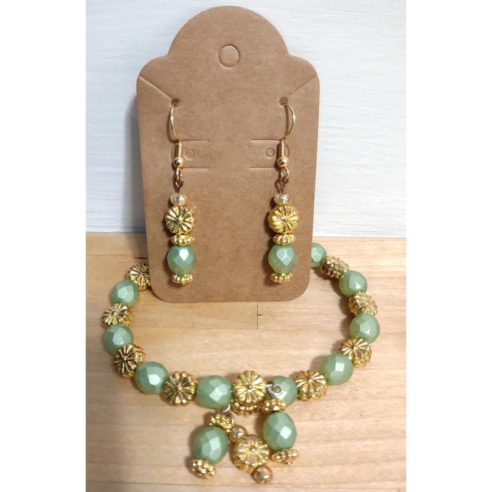 Enchanted Garden Memory Wire Bracelet and Earring Set